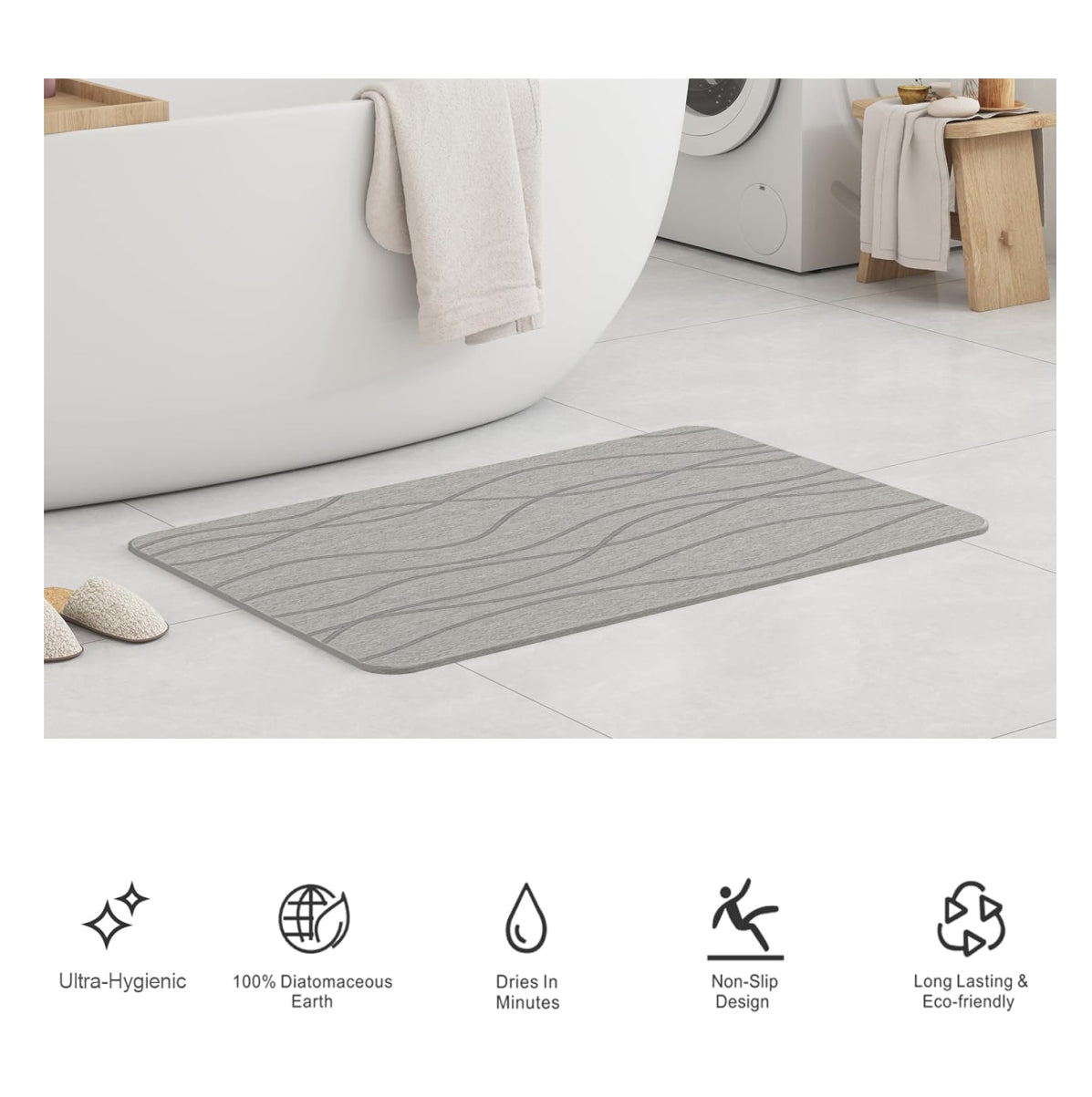 Tapete Piedra diatomita Ultra Absorbente