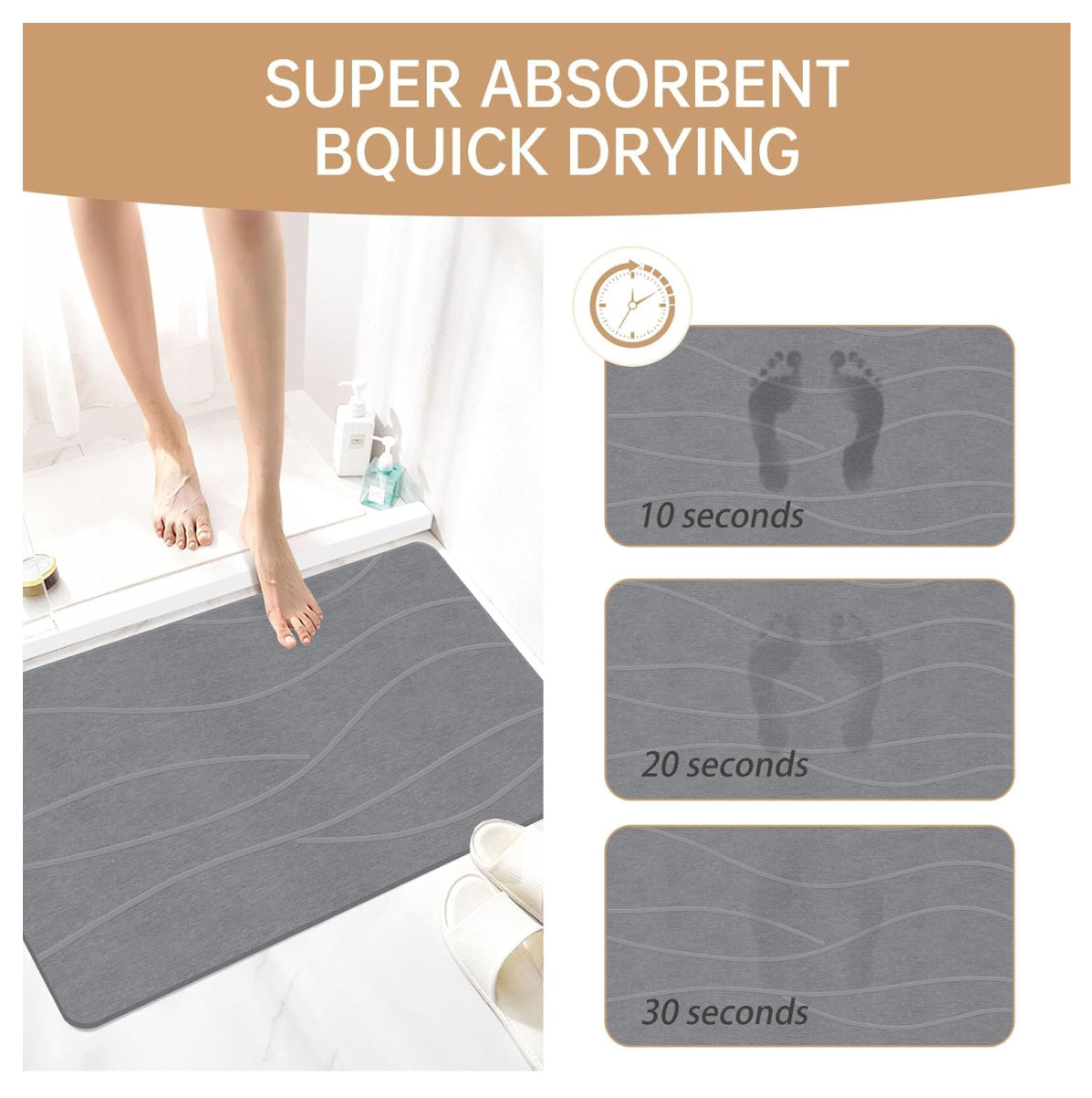 Tapete Piedra diatomita Ultra Absorbente