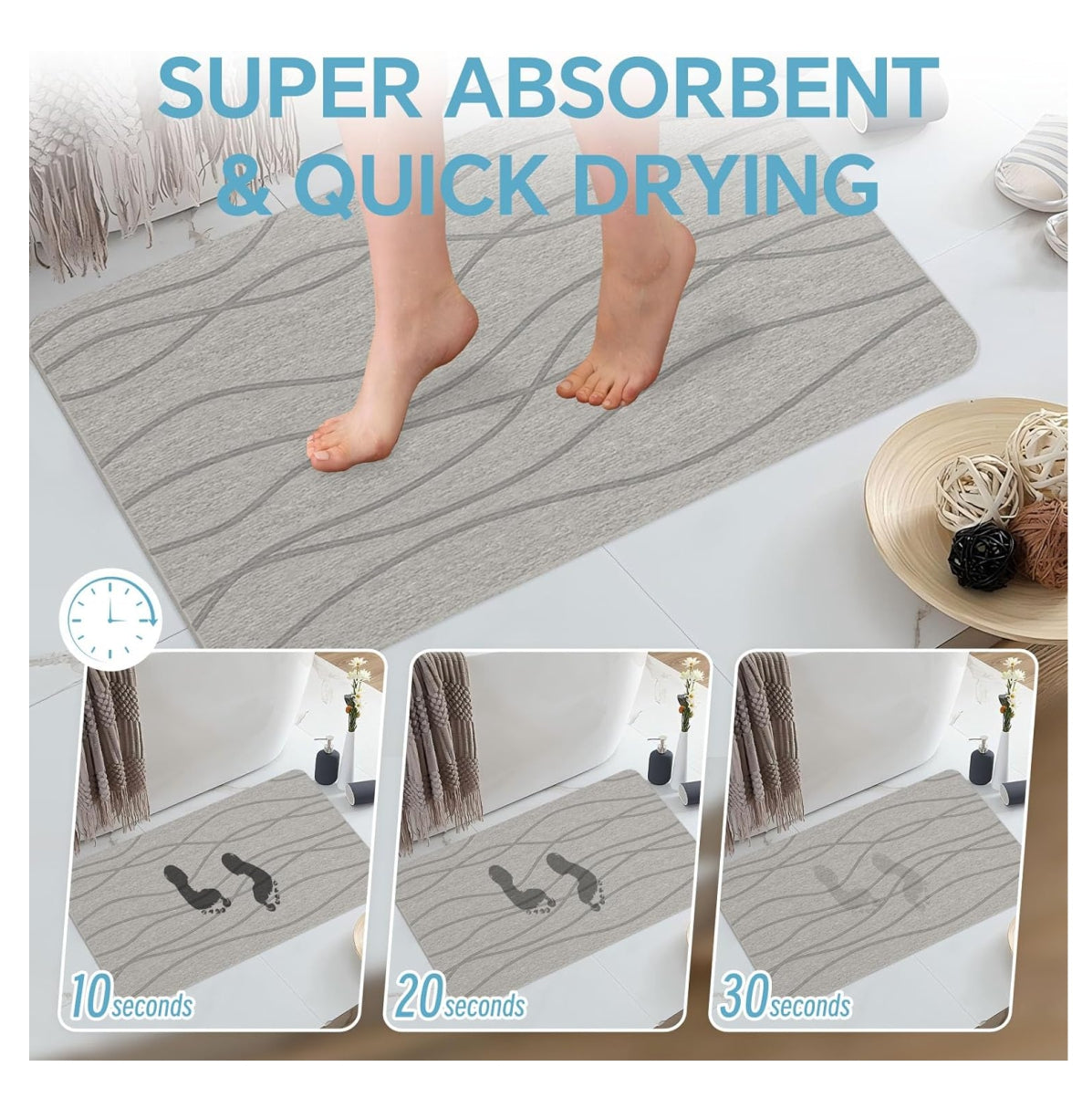 Tapete Piedra diatomita Ultra Absorbente